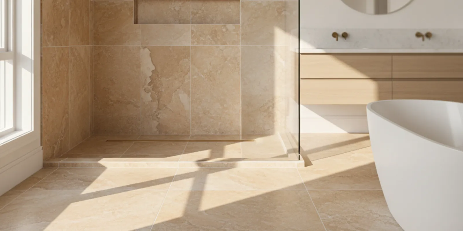 Bathroom tile and flooring installation in El Paso by Pass City Bath Co.